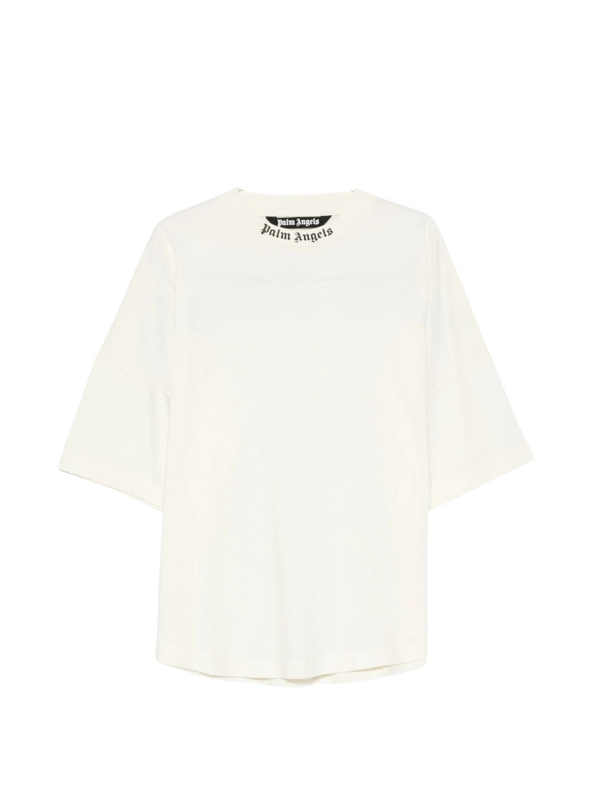 Palm Angels White Classic Logo Short-Sleeve Cotton T-Shirt