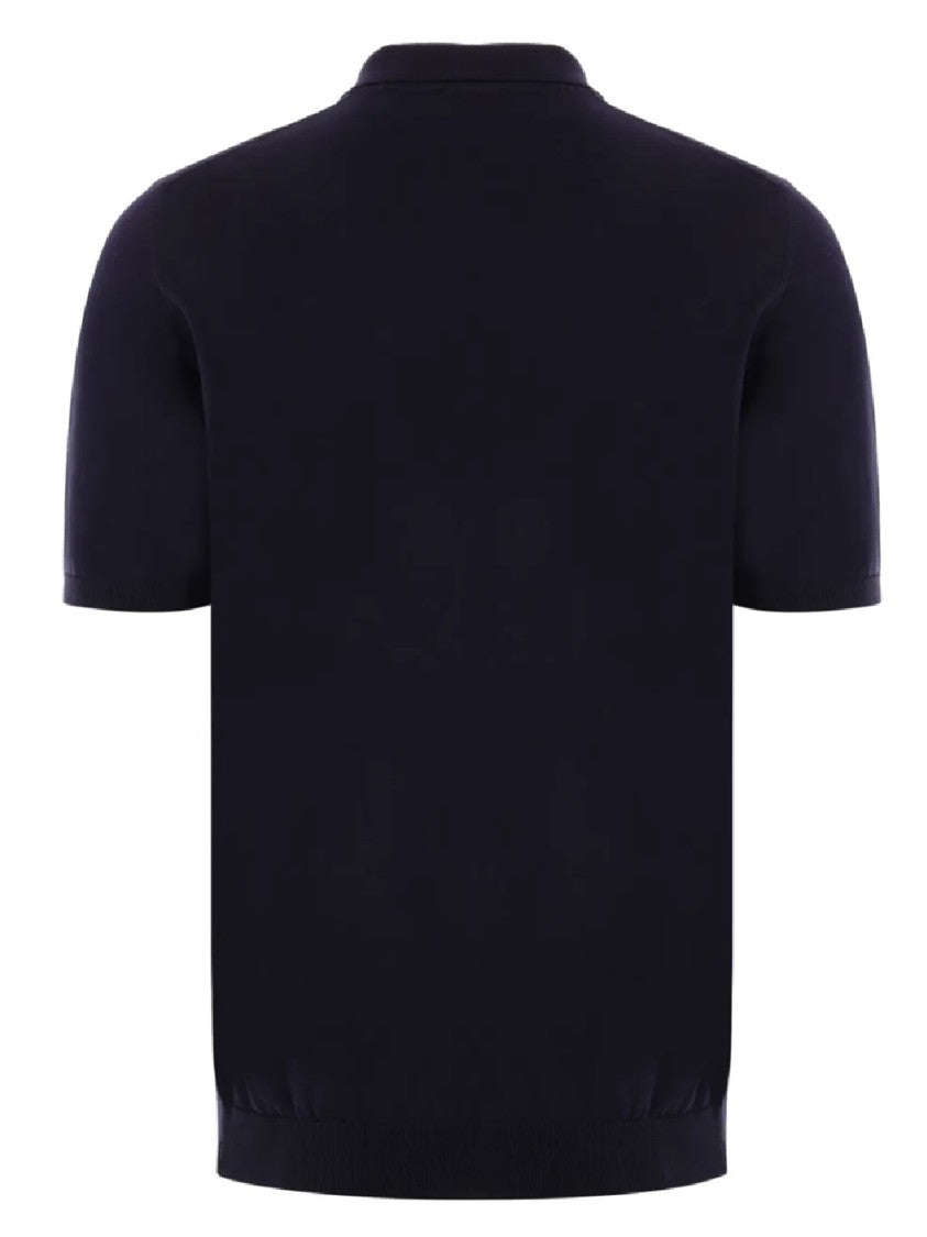 Roberto Collina Navy Polo Shirt With Classic Collar