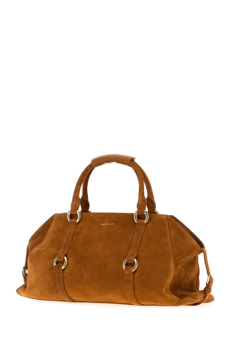 Alexander Mcqueen Caramel Suede Medium Farringdon Handbag