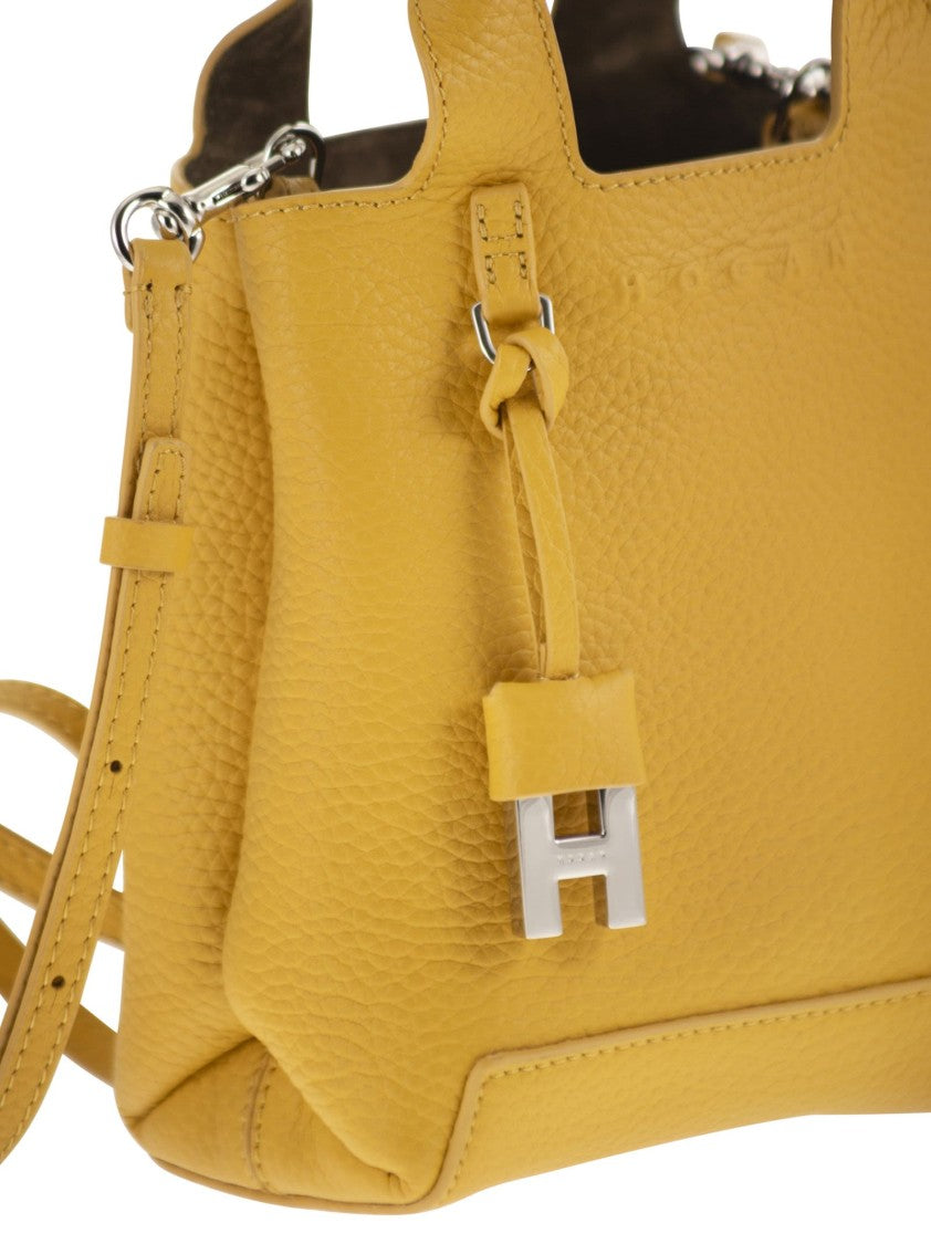 Hogan Mini Handbag Crafted From Hammered Leather