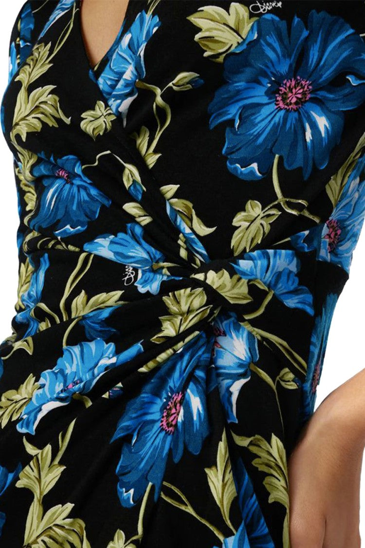 Diane Von Furstenberg Multicolor Floral Wrap Midi V-Neckline Dress