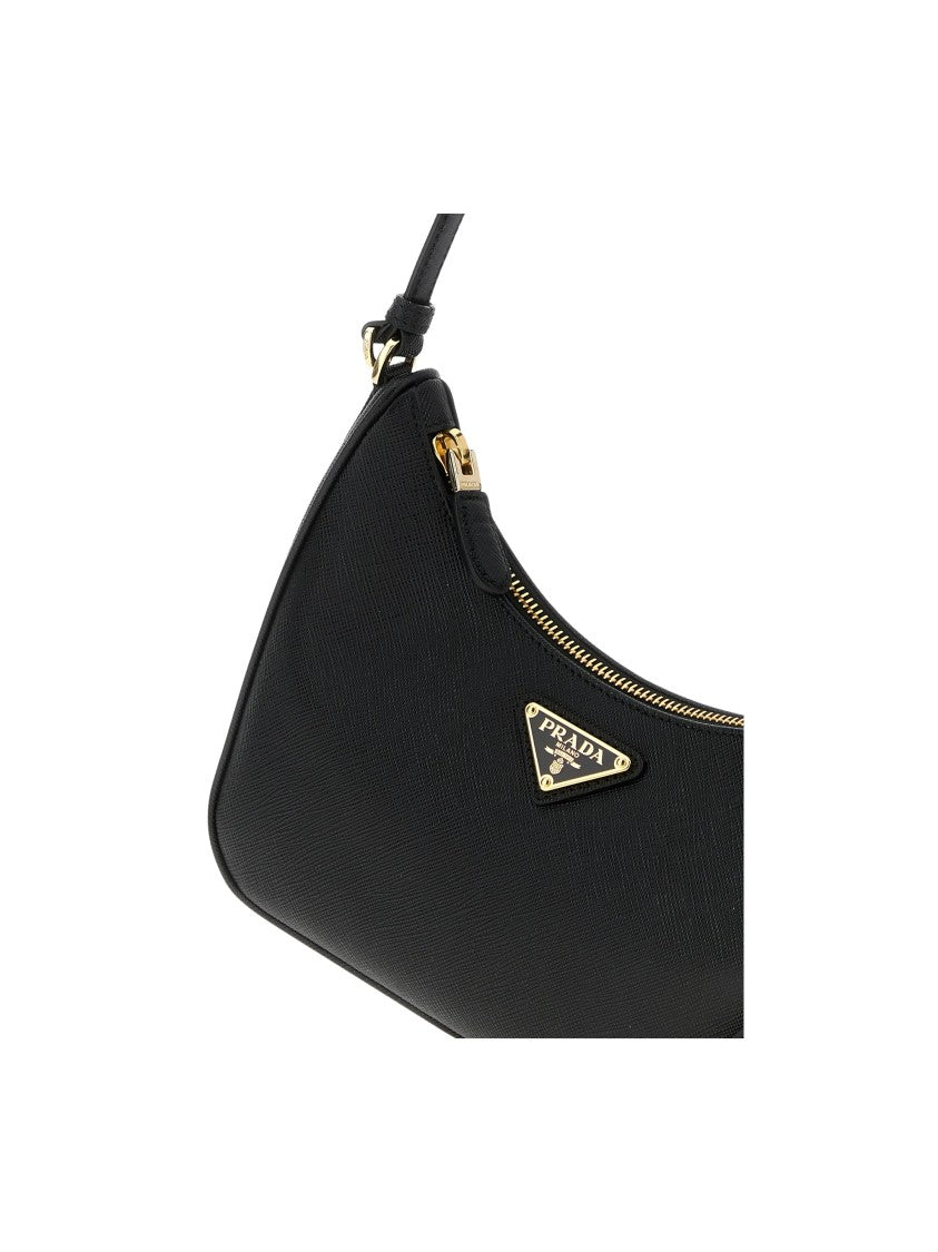 Prada Curved Silhouette Mini Bag With Triangular Logo Plaque