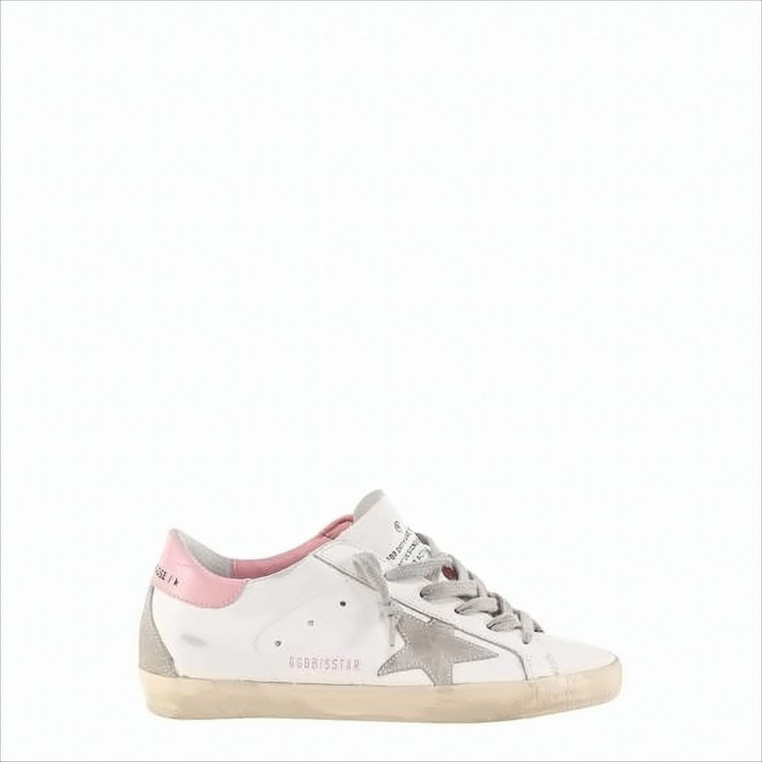Golden Goose Distressed White Leather Low-Top Sneakers With Suede Accents