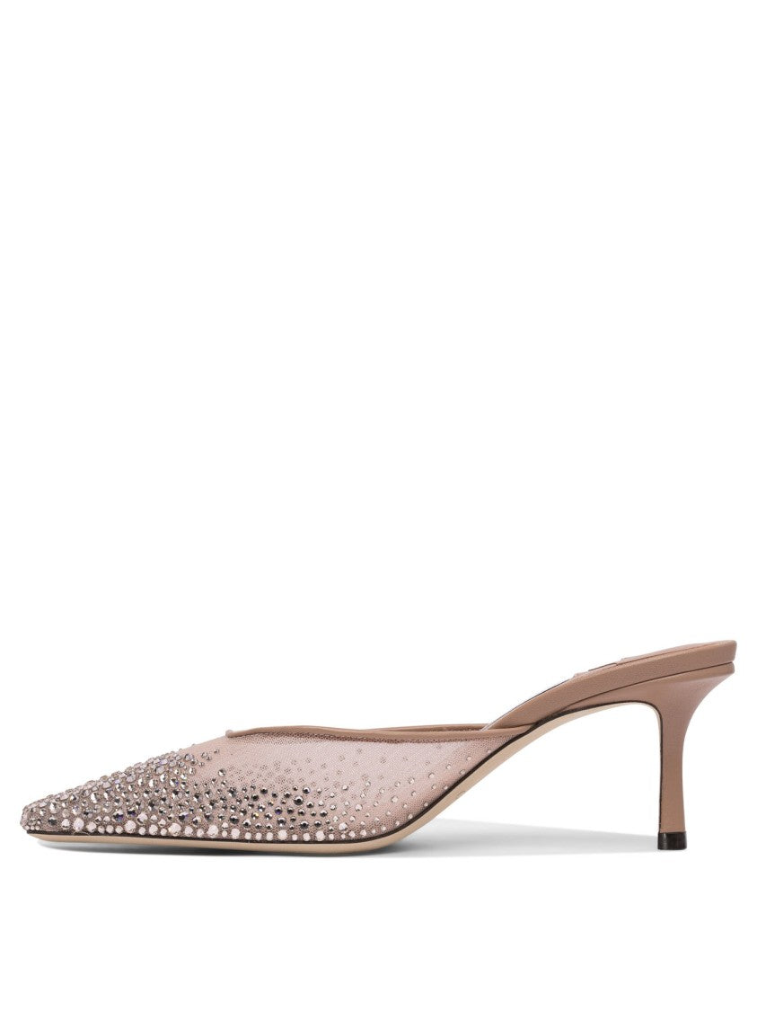 Jimmy Choo Embellished Leather Sandals With Pointed Toe