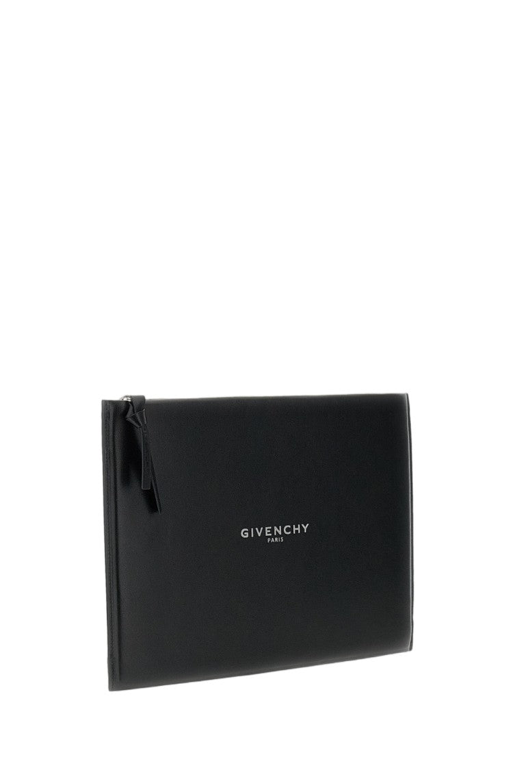 Givenchy Rectangular Leather Pouch With Embossed Logo