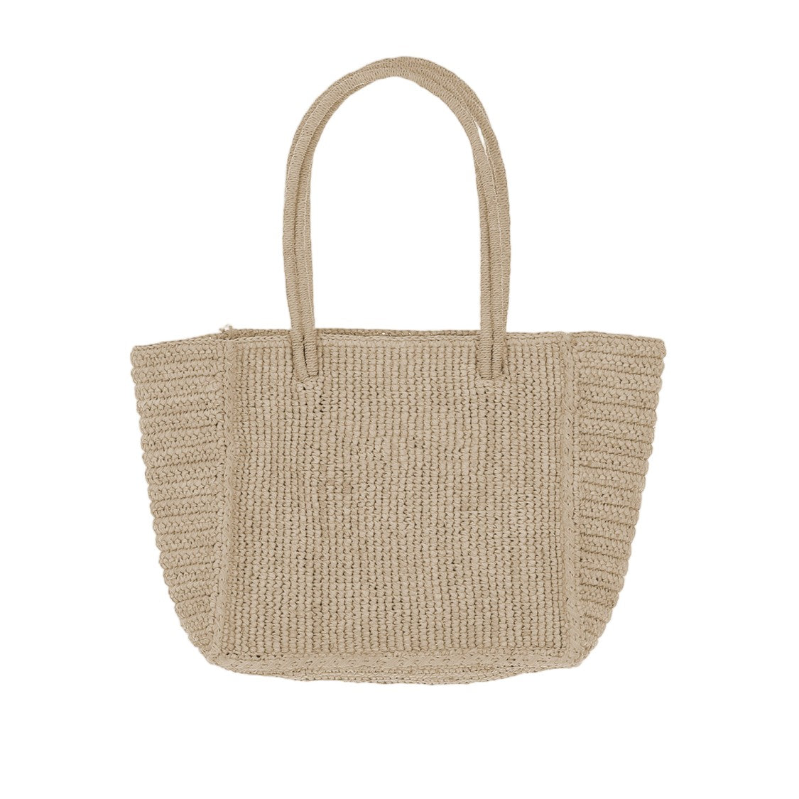 Mc2 Saint Barth Woven Raffia Handbag With Front Logo Detail