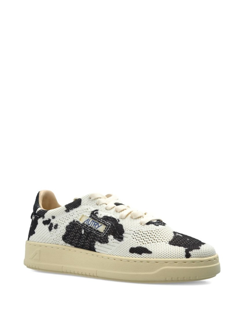 Autry White Black Animal Print Sneakers