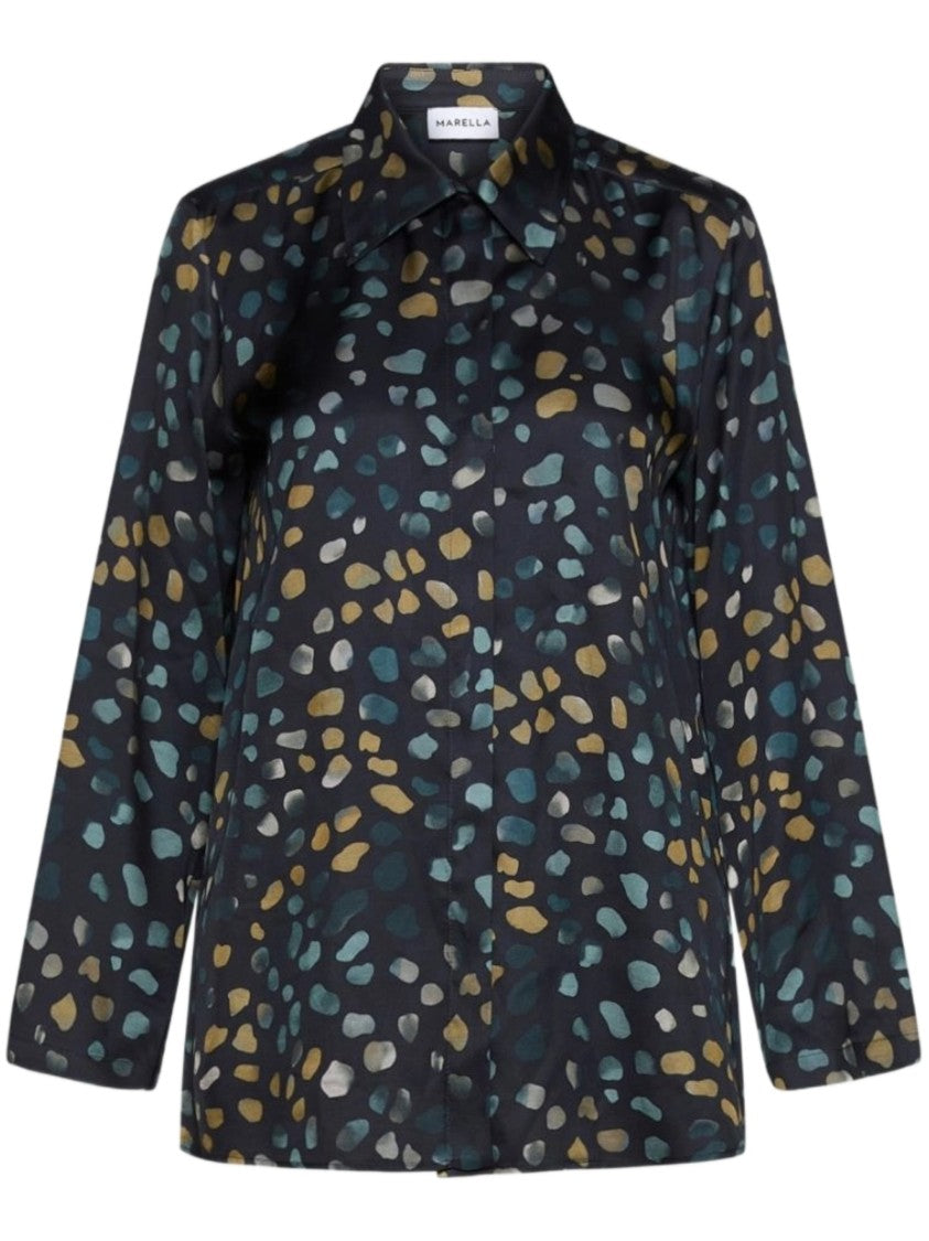 Marella Black Abstract Spotted Pattern Blouse