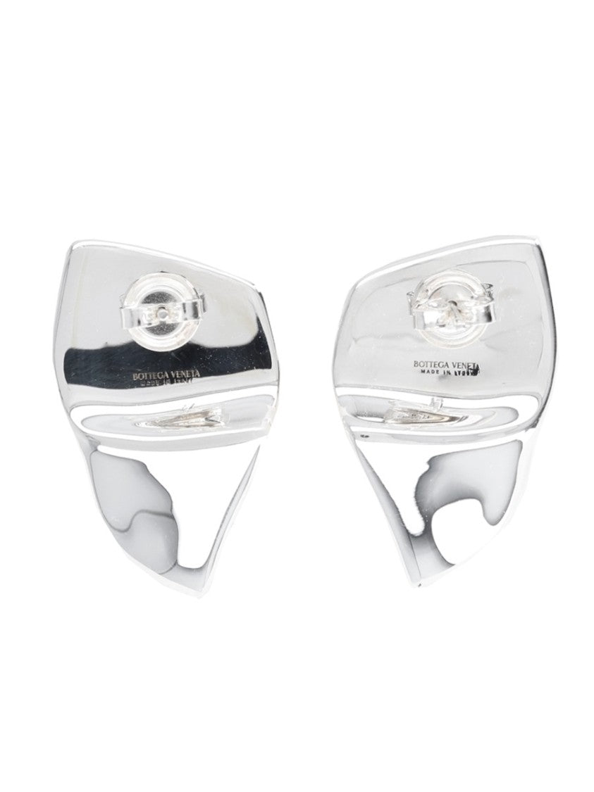 Bottega Veneta Prisma Geometric Small Sterling Silver Earrings