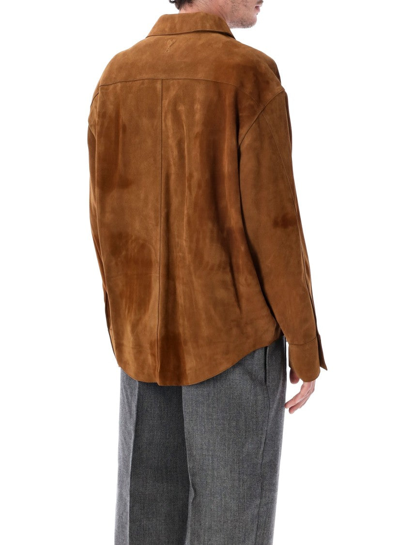 Ami Paris Suede Classic Collar Overshirt