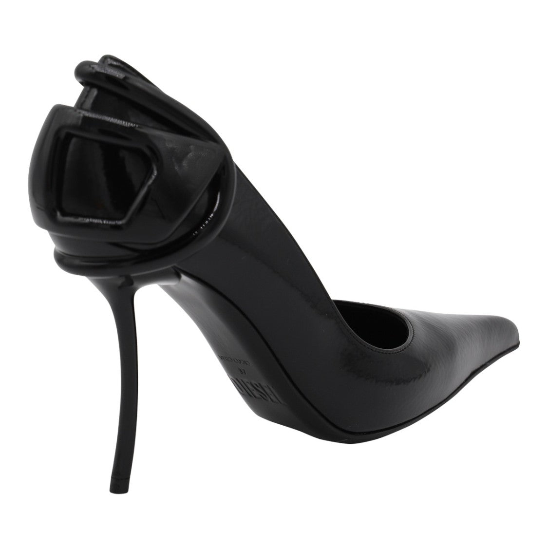 Diesel Sculptural High-Heeled Black Pumps