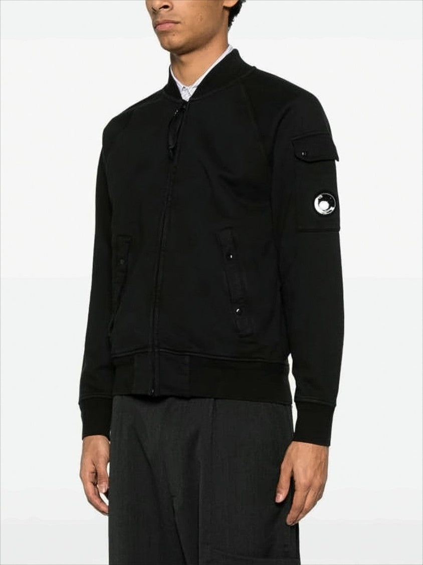 C.P. Company Structured Black Jacket With Ribbed Cuffs