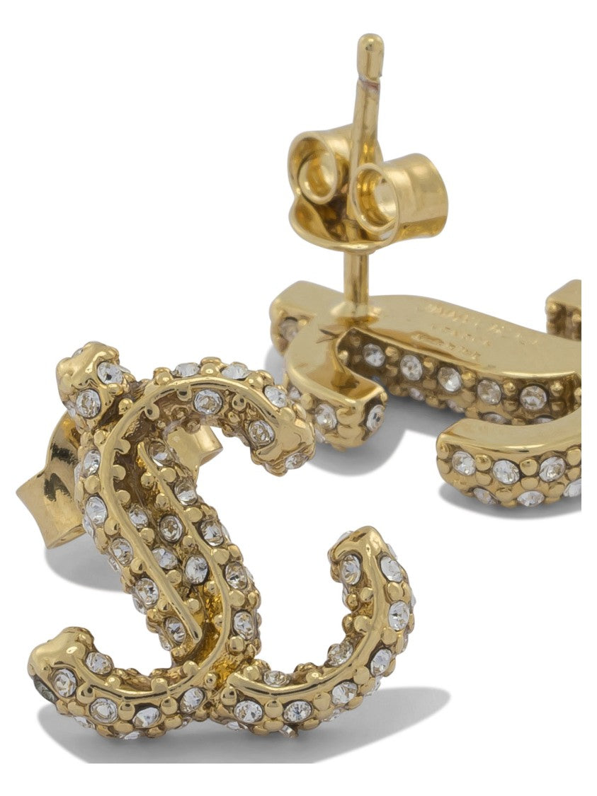 Jimmy Choo Interlocking Double 'C' Earrings With Crystal Detailing