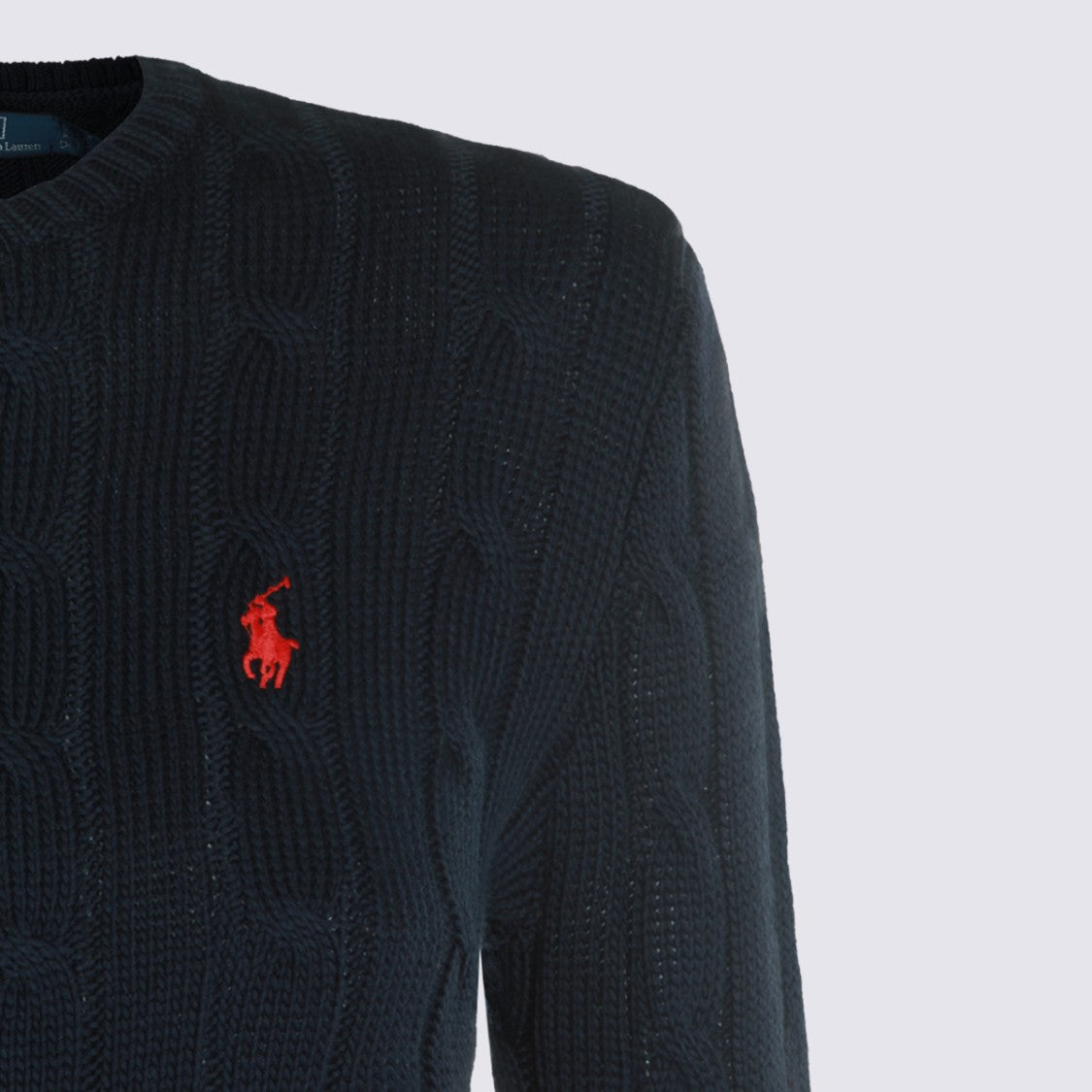 Polo Ralph Lauren Cable Knit Sweater With Fitted Silhouette And Embroidered Logo