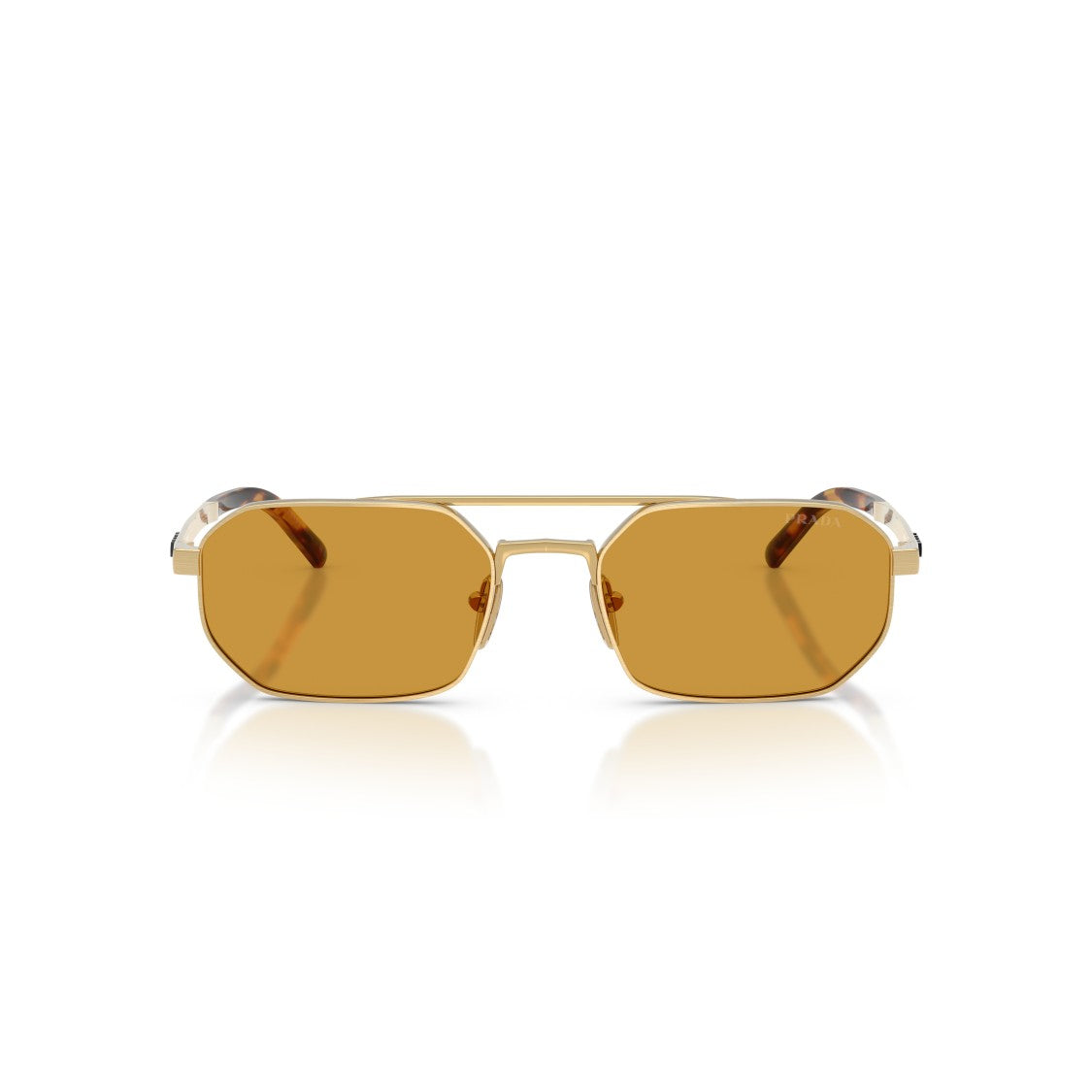 Prada Rectangular Gold Metal Sunglasses