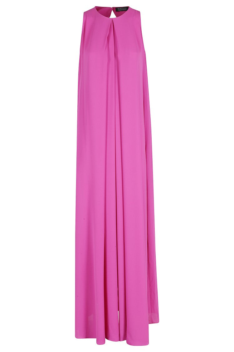 Gianluca Capannolo Purple Anka Draped Front-Opening Silk Maxi Dress