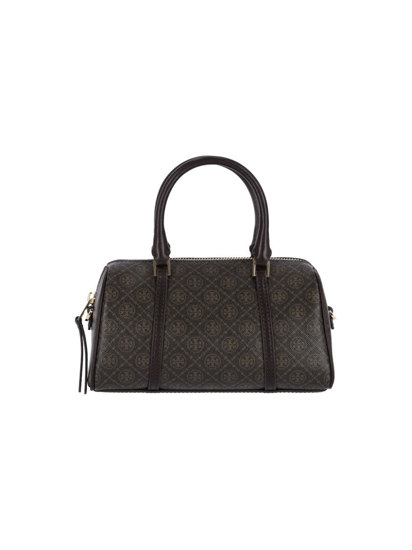 Tory Burch Mini Shoulder Bag "Barrel T Monogram" – Brown