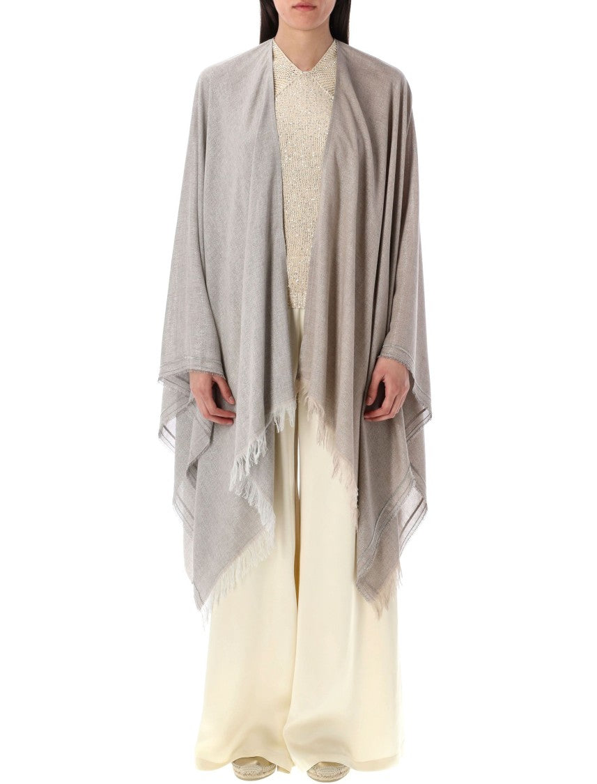 Fabiana Filippi Open Design Cape With Fringed Edges