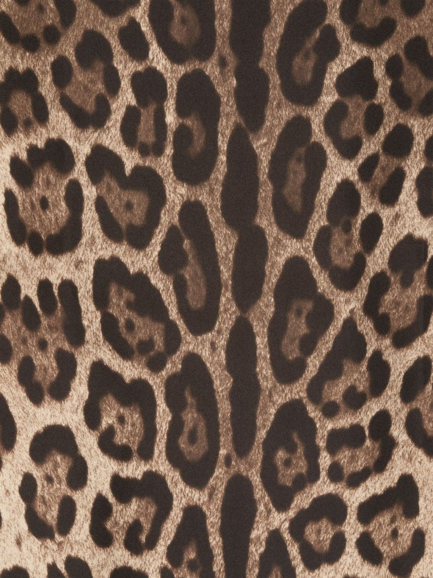 Dolce & Gabbana Rectangular Leopard Print Silk Scarf
