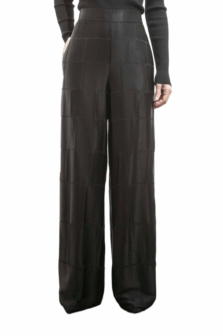Pier Antonio Gaspari Checkered High-Waisted Wide-Leg Pants
