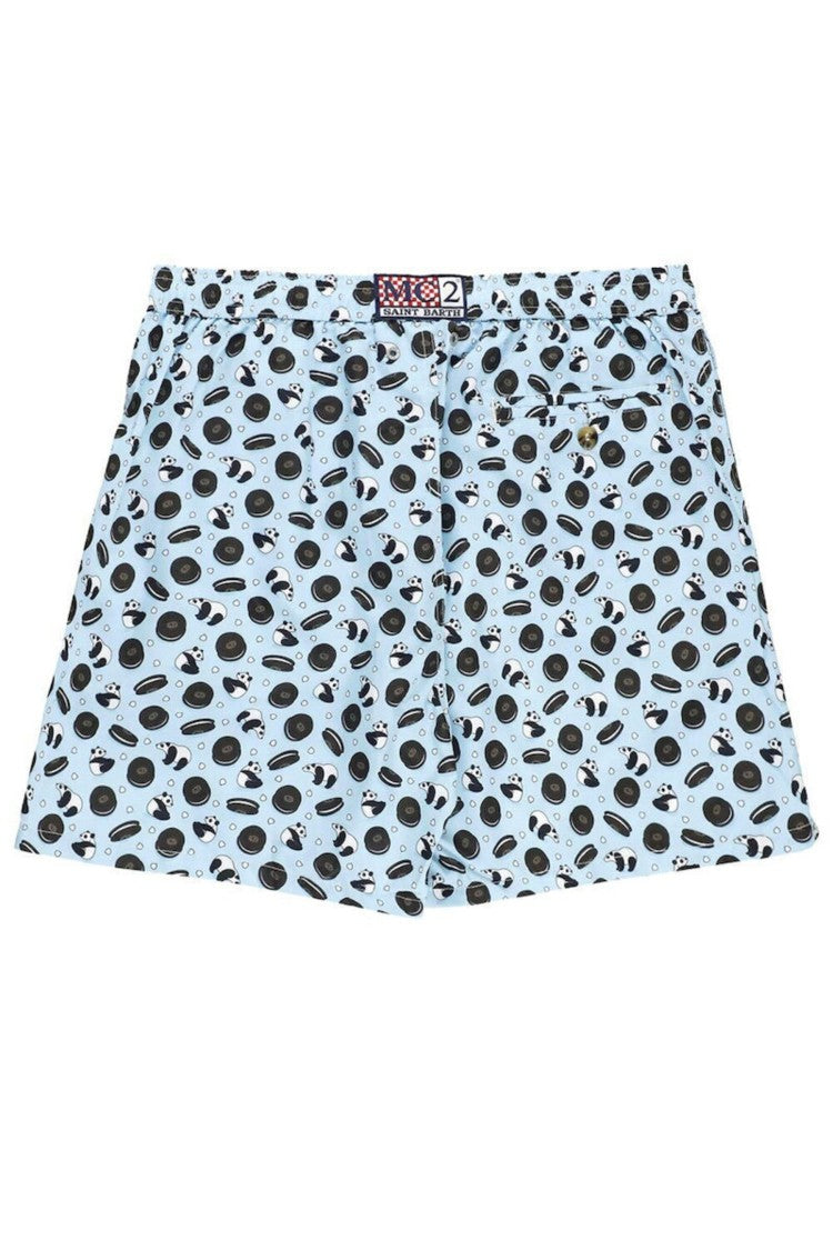 Mc2 Saint Barth Light Blue Lighting Micro Fantasy Swim Shorts