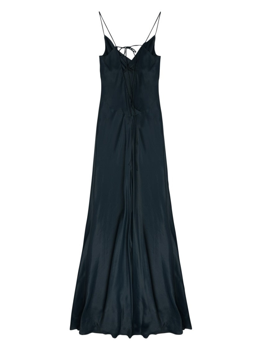 Oscar The Collection Flowing Green Maxi Dress With Tie Detail