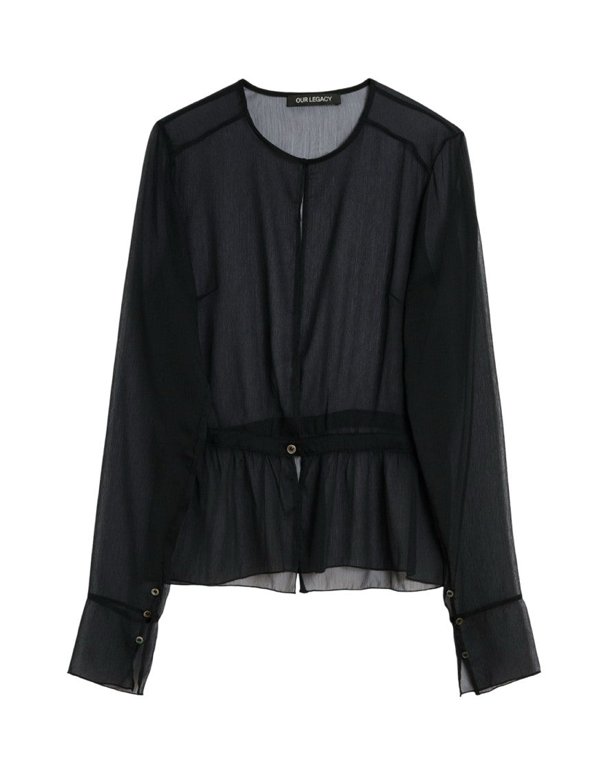 Our Legacy Sheer Lightweight Blouse With Cinched Waist