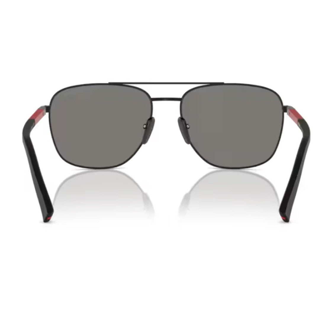 Prada Linea Rossa Nero Gommato Ps 54Zs Metal Aviator Sunglasses
