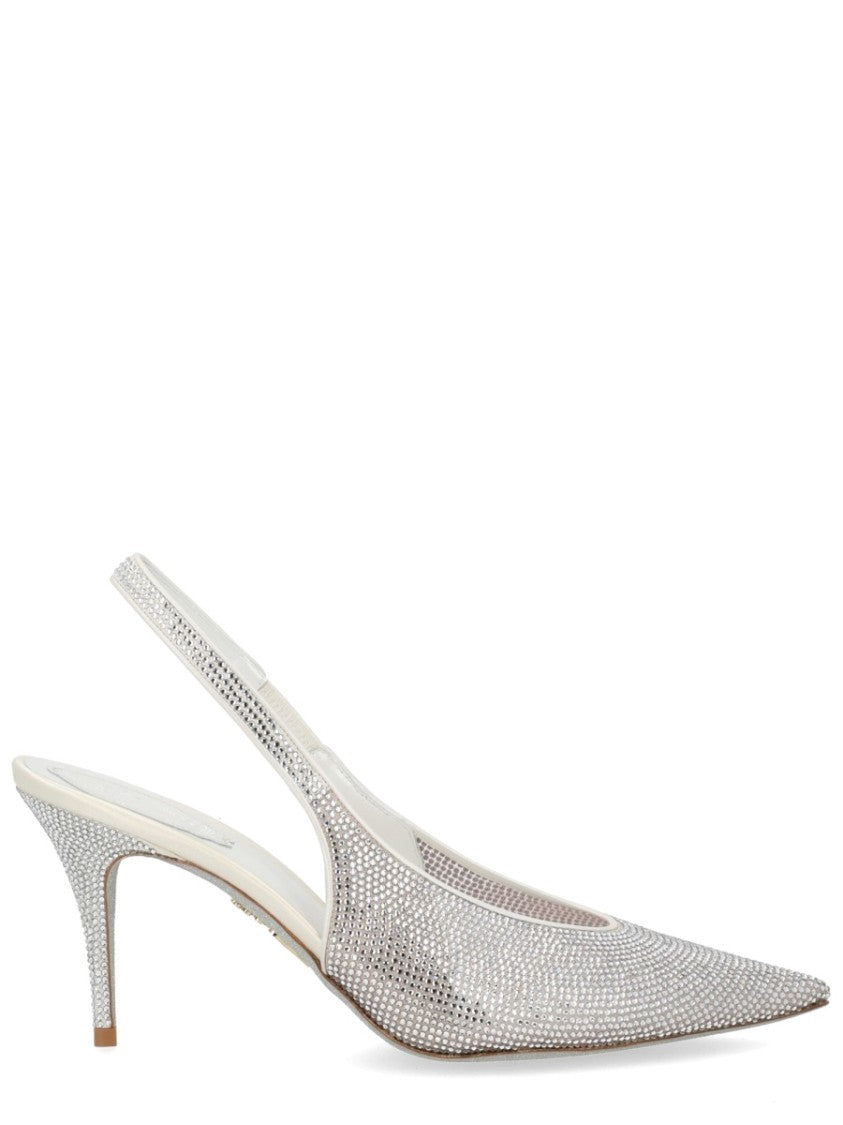 René Caovilla Jinny Pointed Toe Sparkling Slingback Pumps