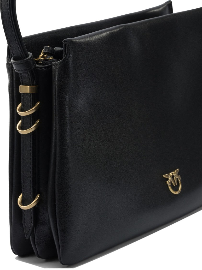 Pinko Rectangular Structured Leather Shoulder Bag