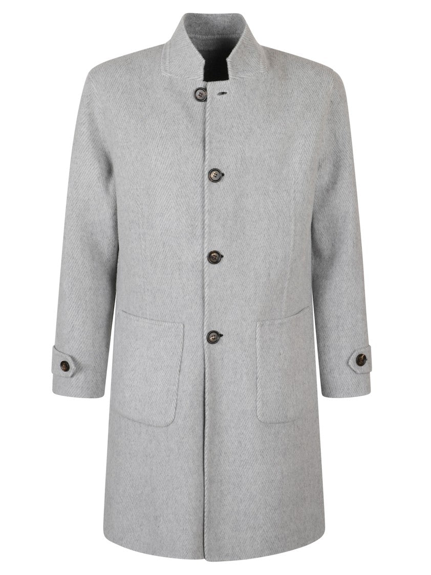 Eleventy Classic Herringbone Patterned Coat