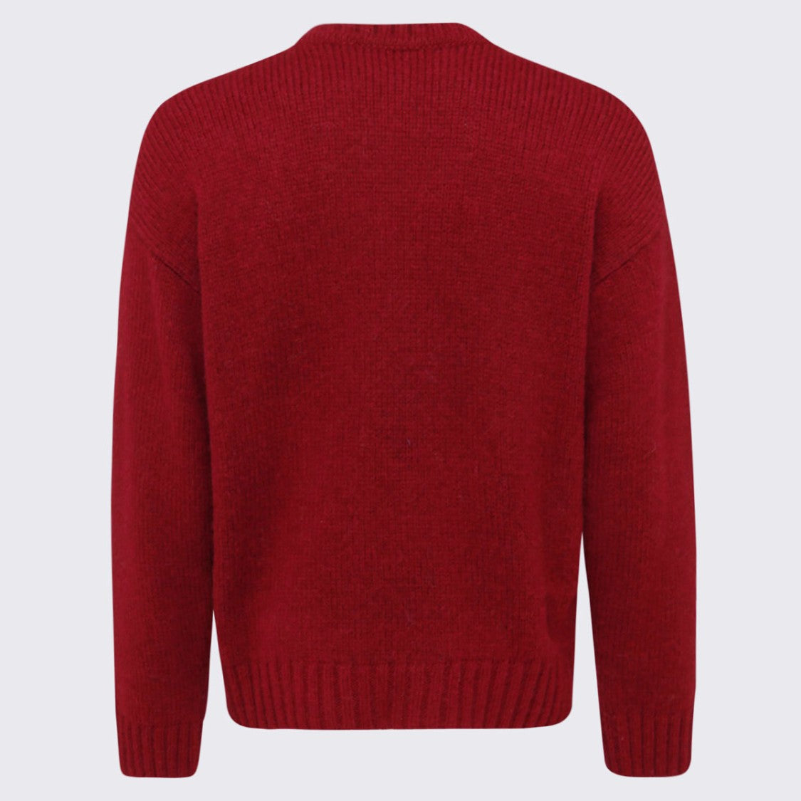 Dsquared2 Bordeaux Red Alpaca-Wool Blend Logo-Patch Jumper