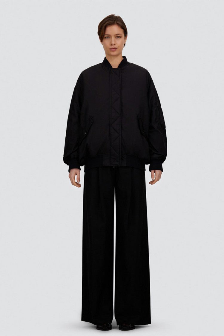 Herno Black Quilted Polyester Bomber Jacket