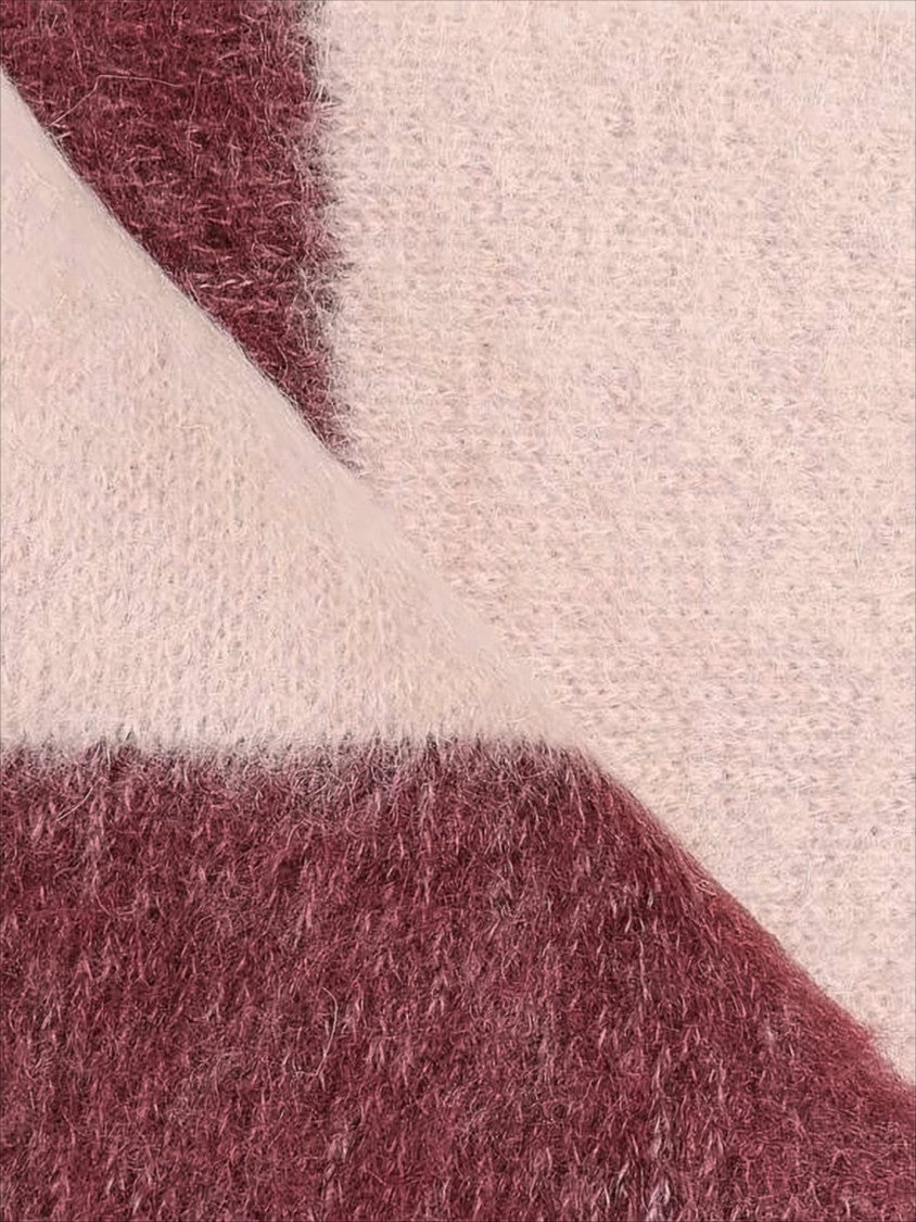 Miu Miu Luxurious Burgundy And Pink Mohair Blend Scarf