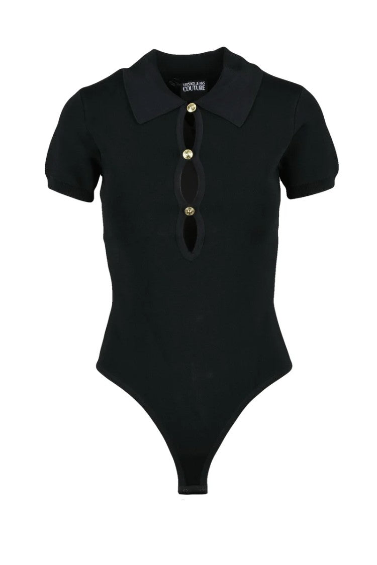 Versace Jeans Couture Fitted Bodysuit With Gold-Tone Button Details