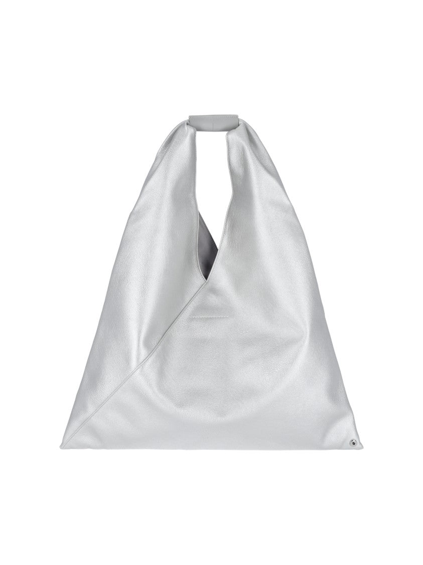 Mm6 By Maison Margiela Structured Silver Bag With Minimalistic Design