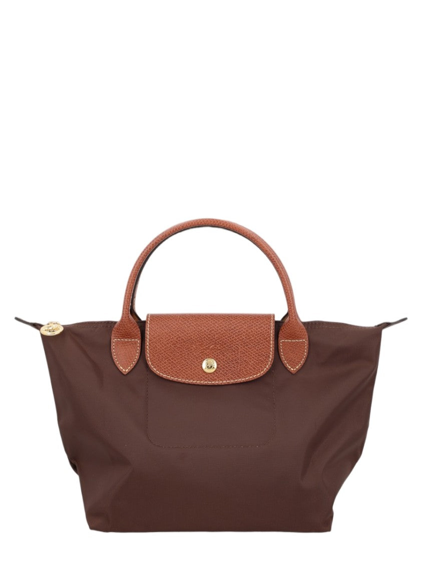 Longchamp Structured Small Handbag With Glossy Finish And Gold Hardware