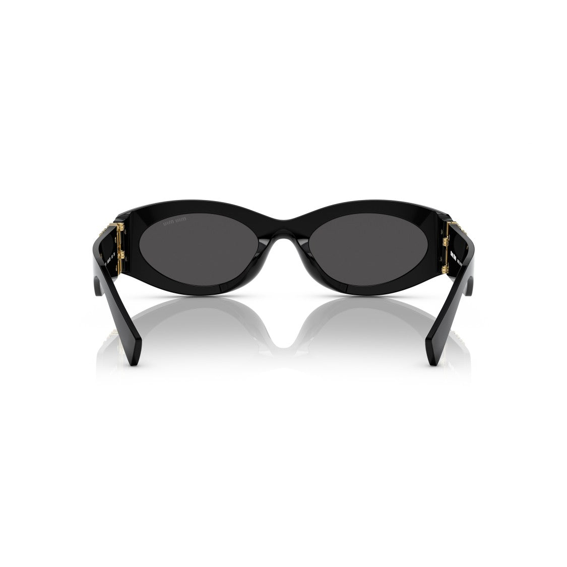 Miu Miu 0Mu 11Ws Elongated Oval Black Acetate Sunglasses