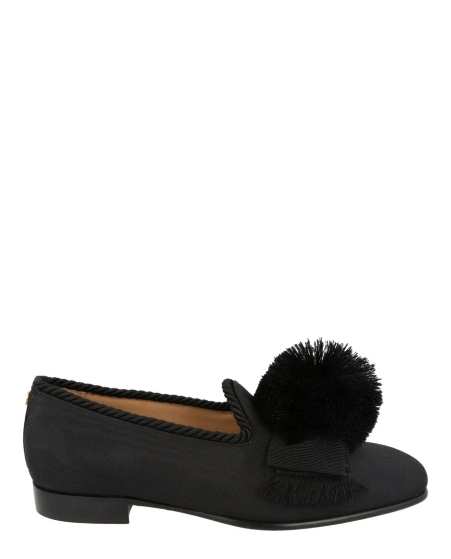 Valentino Bowow Grosgrain And Pompom Loafers