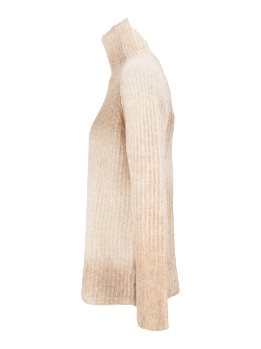 Kangra Cashmere English Rib Turtlenec - Printed Yarn Turtleneck Sweater