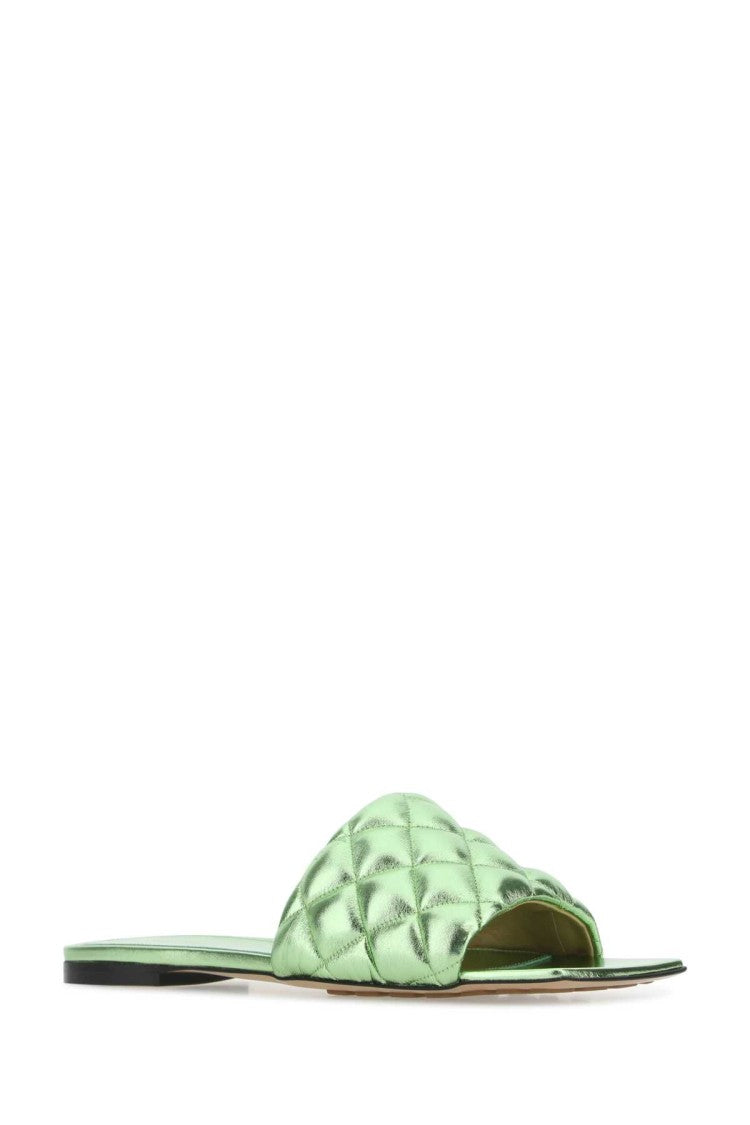 Bottega Veneta Green Nappa Leather Slippers