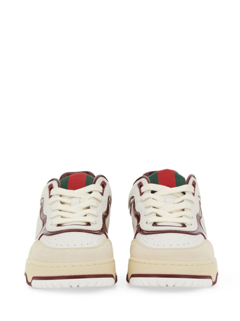 Gucci Low-Top White Calfskin Sneakers With Polished Finish
