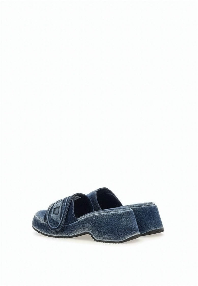 Diesel Denim-Inspired Cotton Sandals With Logo Detail