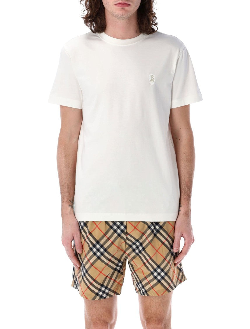 Burberry Minimalist White T-Shirt With Subtle Emblem