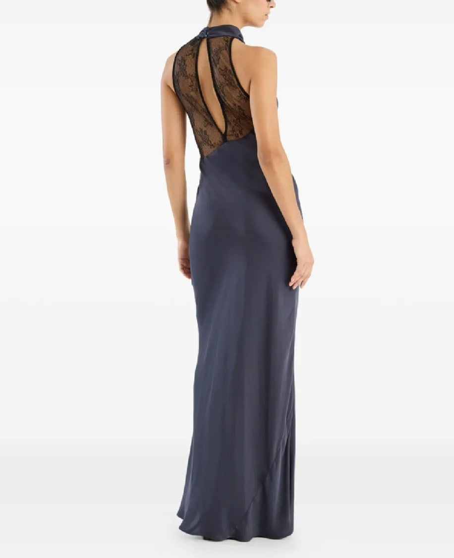 Rotate Floor-Length Satin Maxi Dress