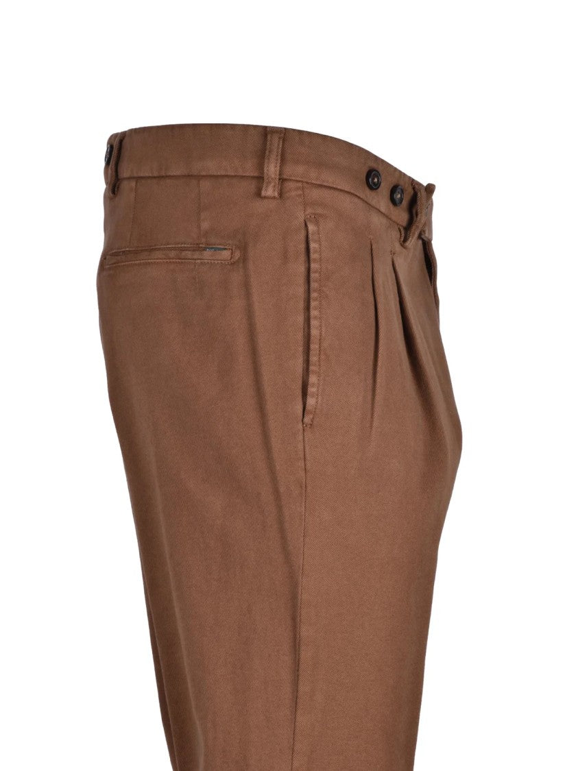 Berwich Brown Cotton-Blend Cashmere Chino Pants