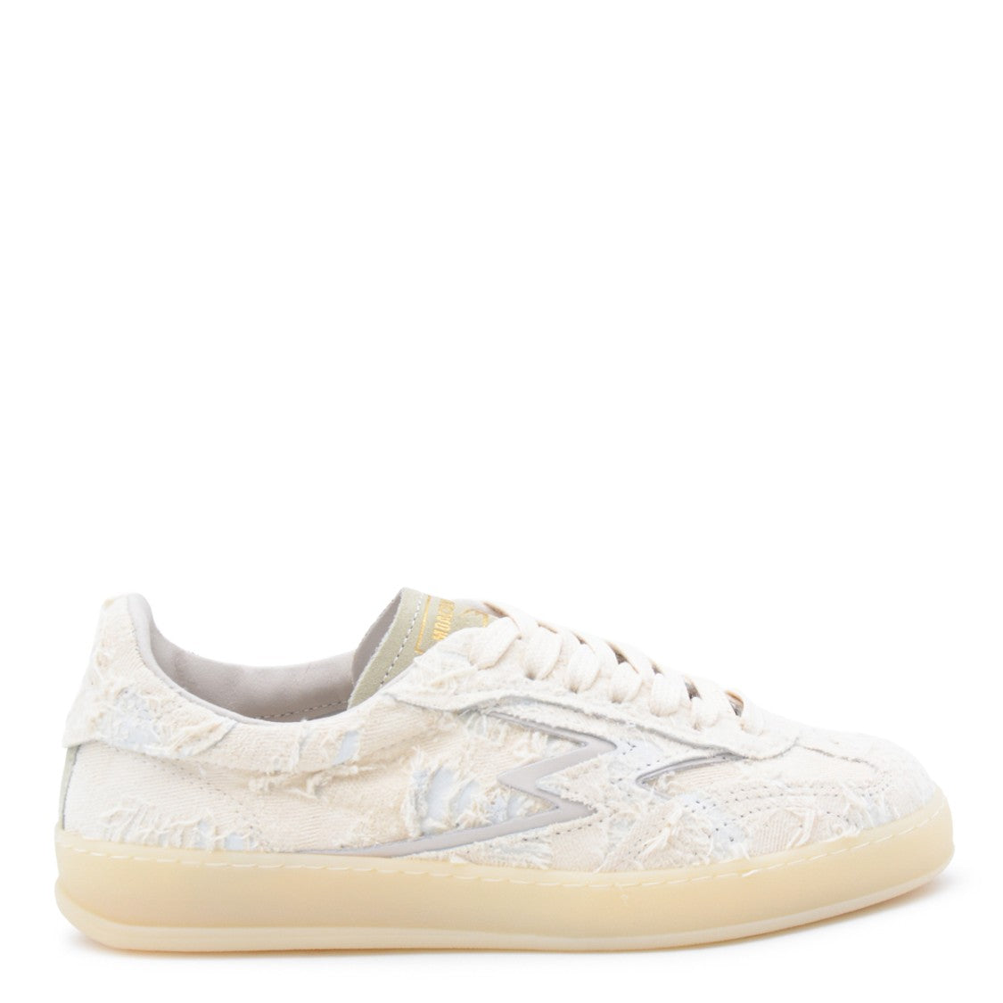 Moaconcept White Sneakers From Moaconcept Featuring Round Toe, Cotton Laces Fastening, Details And Flat Sole.