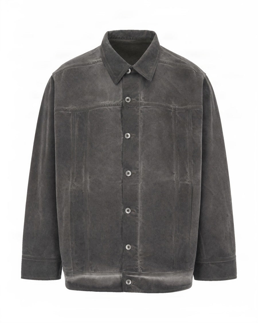 Drkshdw By Rick Owens Jumbo Worker Washed Organic Cotton Denim Jacket