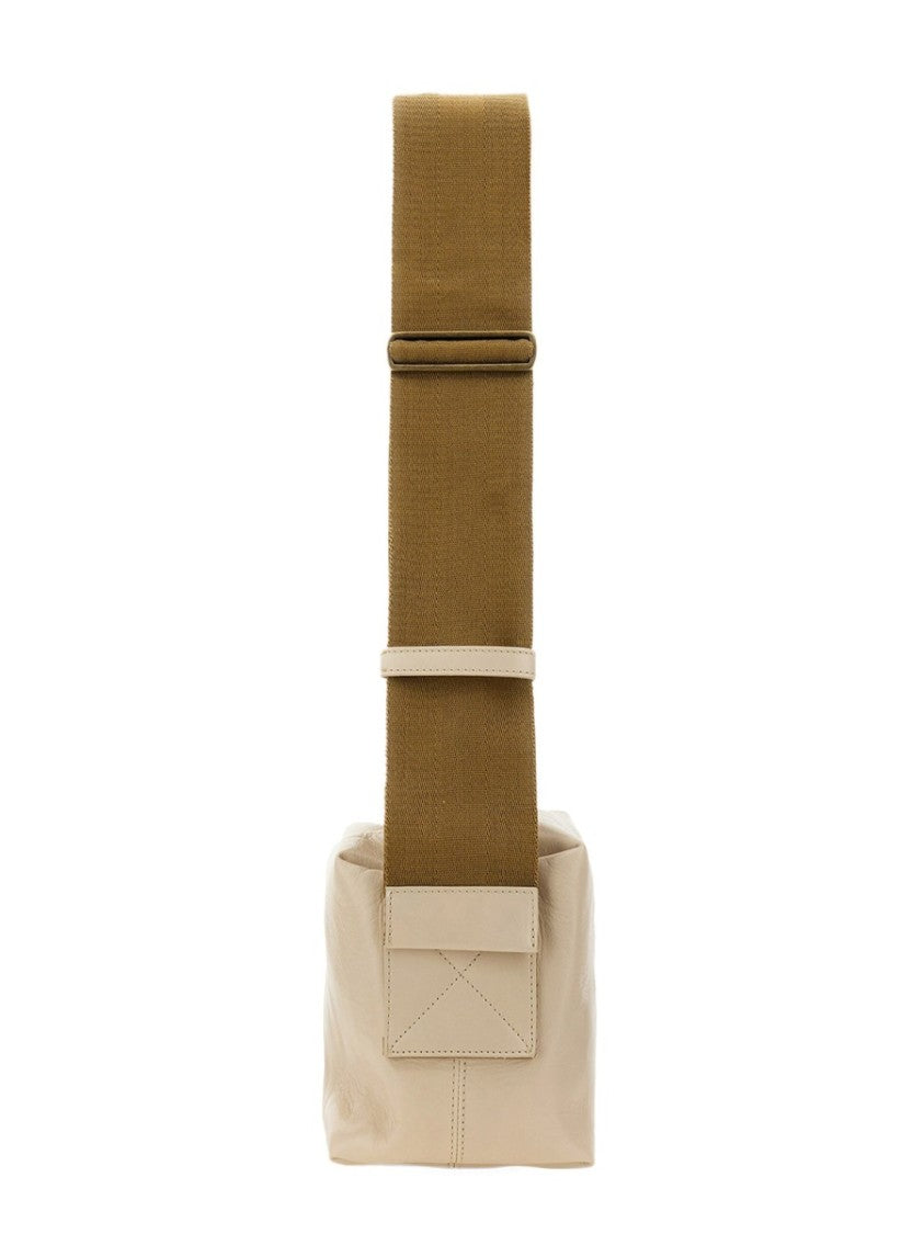 Uma Wang Rectangular Leather Shoulder Bag With Adjustable Strap