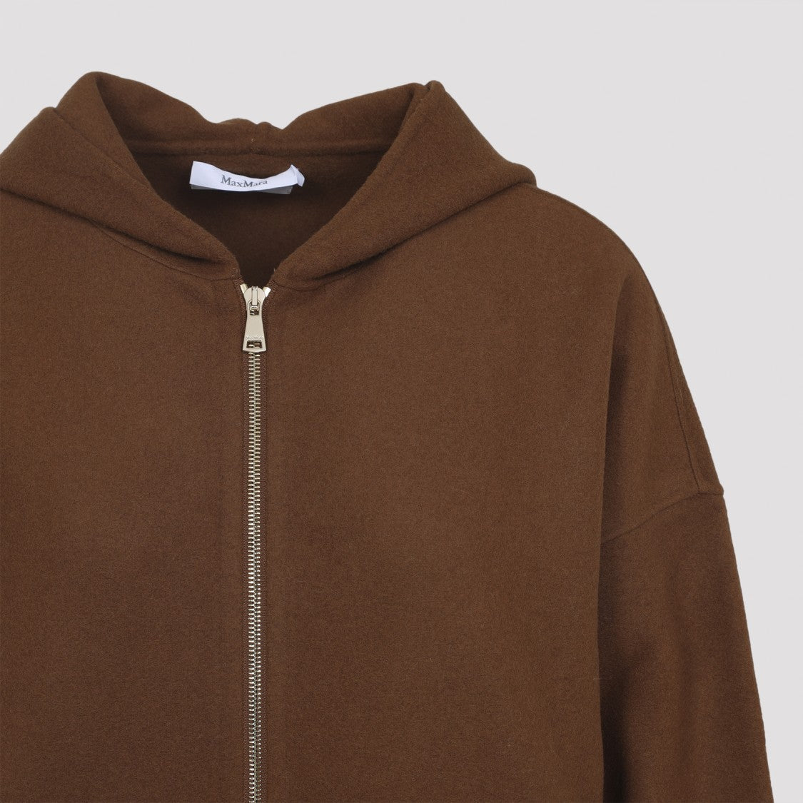Max Mara Etuania Brown Virgin Wool Hoodie